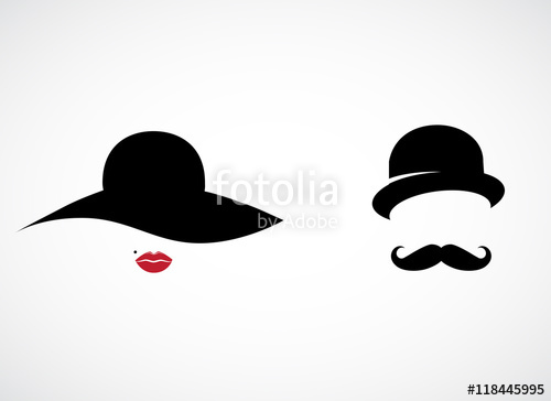 500x364 Retro Lady And Gentleman Vector Icon Stock Image And Royalty
