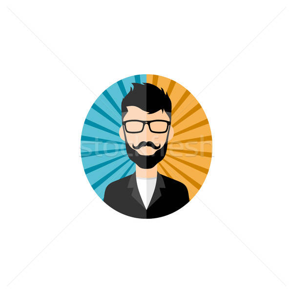 600x600 Retro Gentleman Vector Vector Illustration