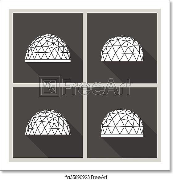 561x581 Free Art Print Of Geodesic Dome Vector Flat Abstract Icon