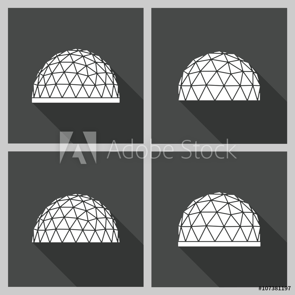 1000x1000 Fotografie, Obraz Geodesic Dome Vector Flat Posters Cz