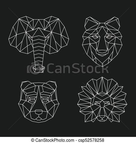 450x470 Polygonal Geometric Animals Polygonal Geometric Wolf, Clipart