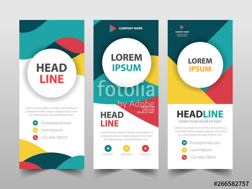 500x375 Colorful Business Roll Up Banner Flat Design Templateabstract
