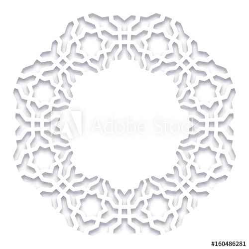 Paper Cut Out Vector Illustration Round White Frame, Vignette 500x500 Paper Cut Out Vector Illustration Round White Frame, Vignette
