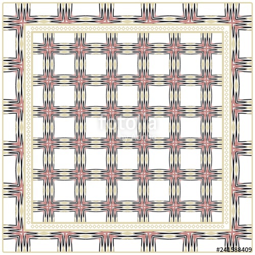 Abstract Colored Geometric Pattern Ornament With Decorative Frame 500x500 Abstract Colored Geometric Pattern Ornament With Decorative Frame