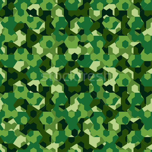 600x600 Forest Camouflage Geometric Hexagon Seamless Pattern Vector