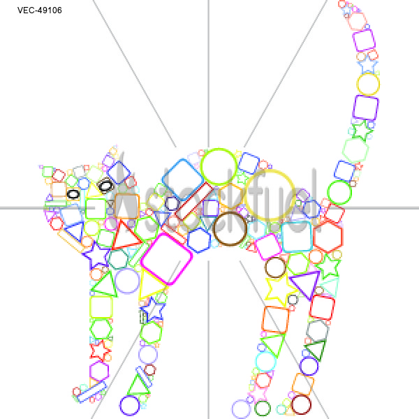 600x600 Geometric Cat Vector Graphics Stockfuel