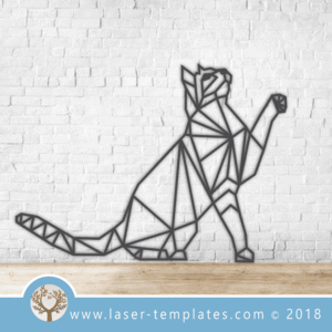 300x300 Laser Cut Geometric Cat Vector Template, Download Online Today