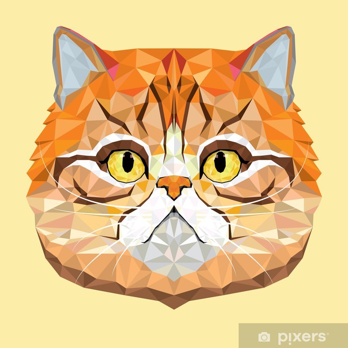 700x700 Persian Cat Vector Polygon Geometric Sticker
