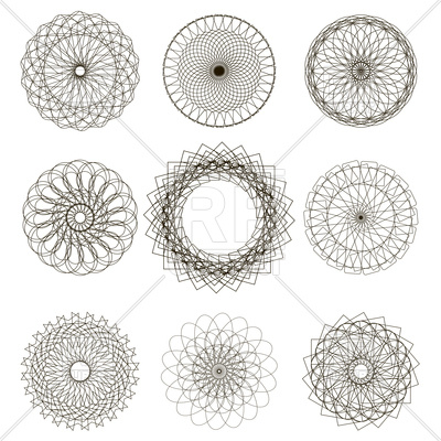 400x400 Set Of Circle Geometric Ornaments Vector Image Of Design Elements