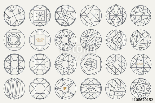 500x333 Set Of Hipster Vector Geometric Shapes Circular Abstract Shapes