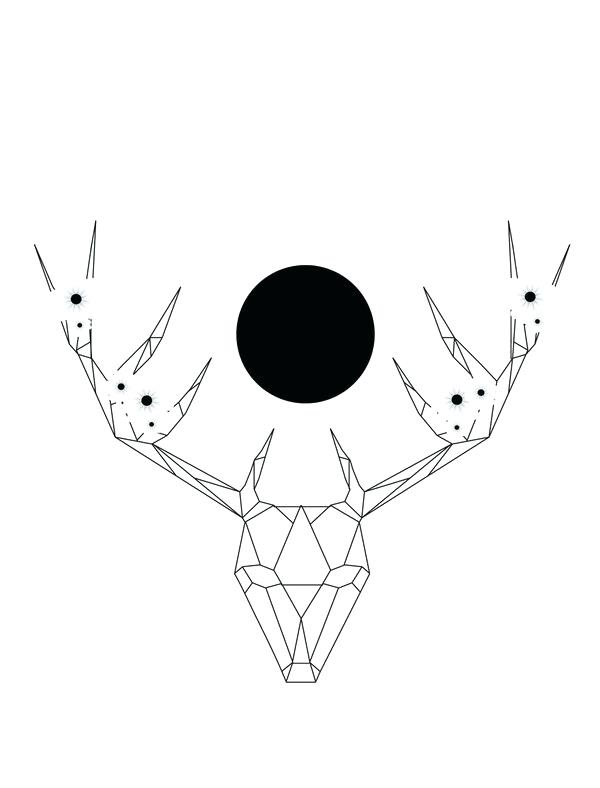 600x788 Geometric Deer Head Geometric Deer Head Brushes Geometric Deer