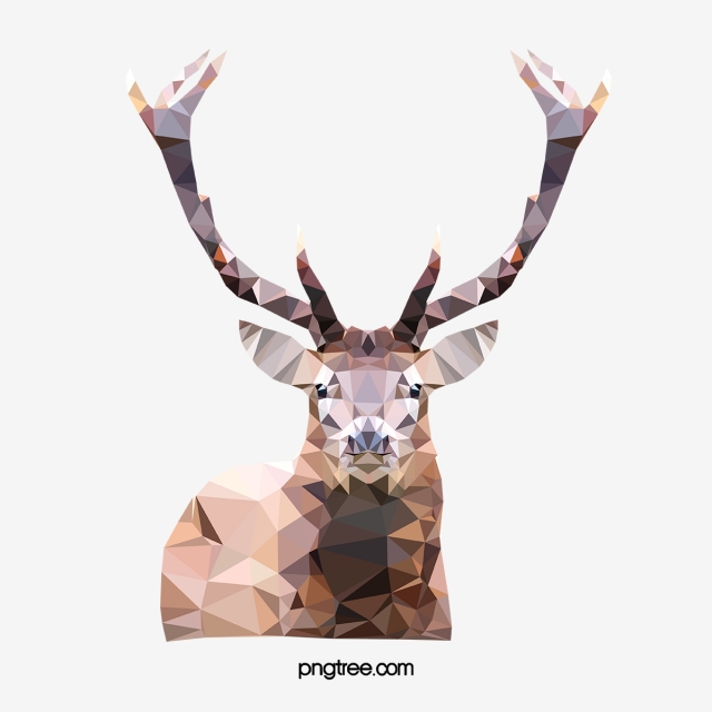 640x640 Low Poly Polygonal Deer, Polygonal Deer, Abstract, Geometric Png