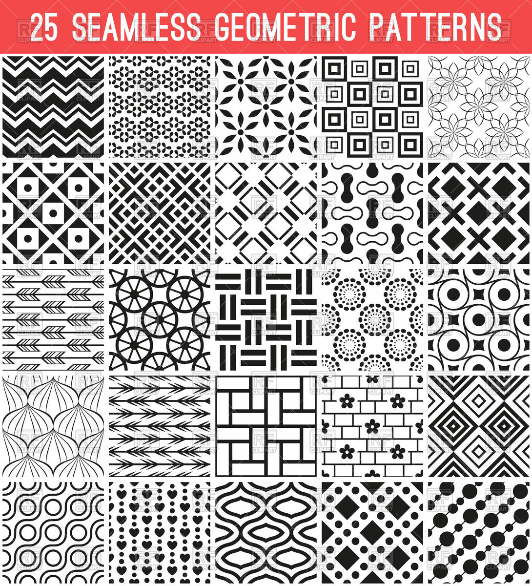 1090x1200 Set Of Seamless Geometric Patterns Vector Image Of Backgrounds