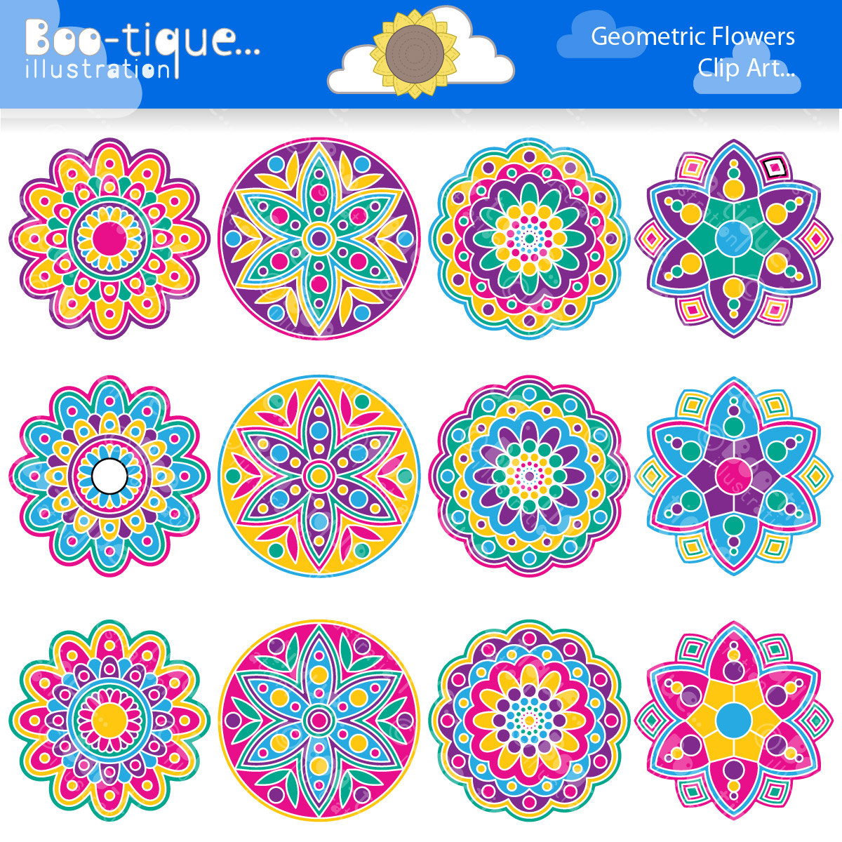 Geometric Flowers Digital Clipart Rangoli Clipart Geometric 1200x1200 Geometric Flowers Digital Clipart Rangoli Clipart Geometric