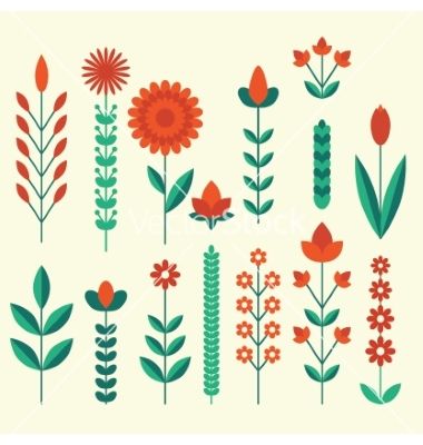 Geometric Cute Retro Flower Icons Set Vector 380x400 Geometric Cute Retro Flower Icons Set Vector