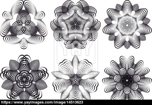 Abstract Geometric Flowers, Vector Vector 512x352 Abstract Geometric Flowers, Vector Vector