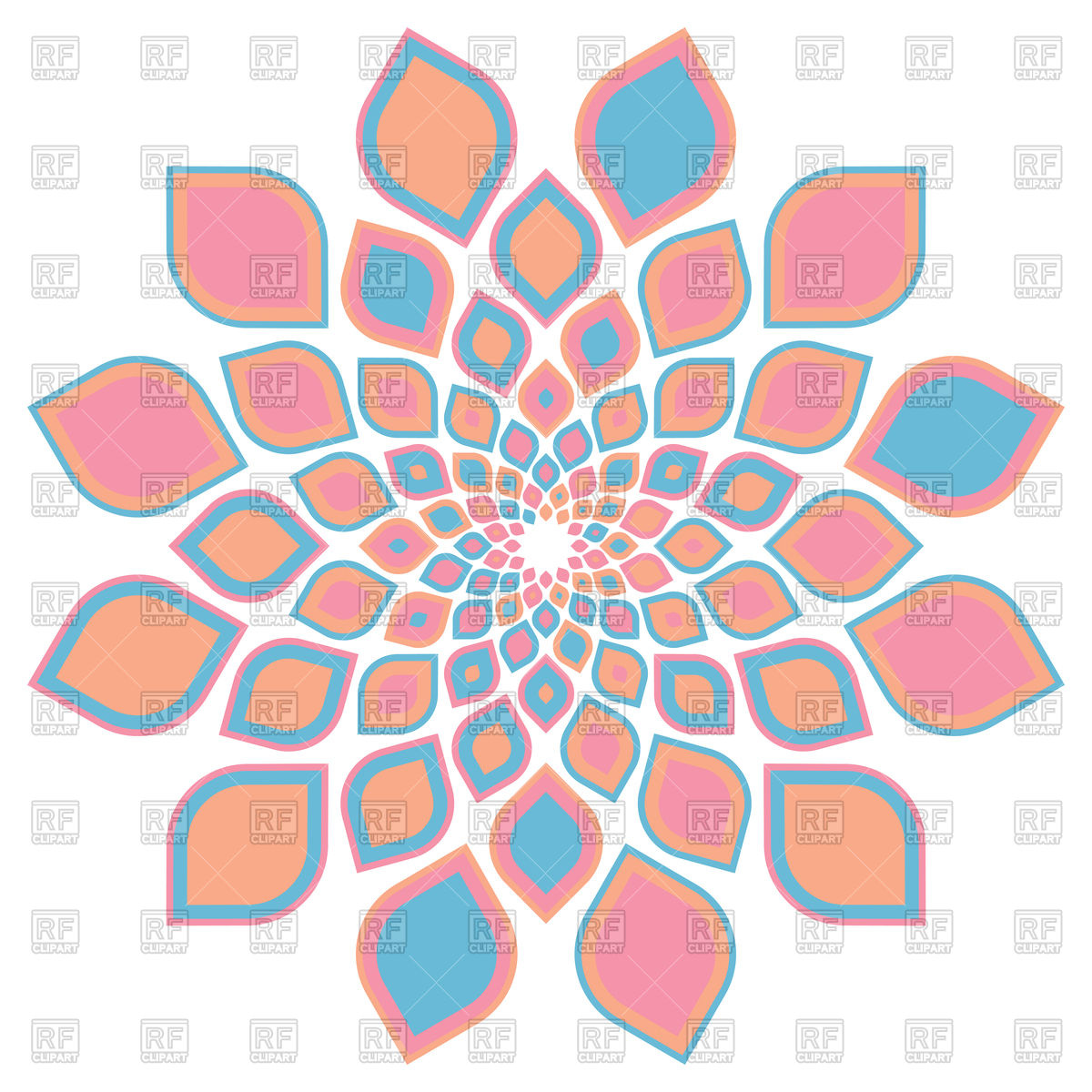 Traditional Vintage Geometric Infinite Flower Vector Image 1200x1200 Traditional Vintage Geometric Infinite Flower Vector Image