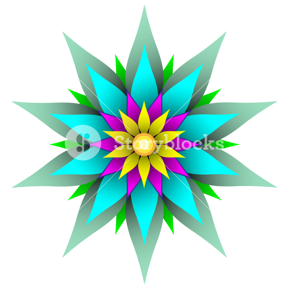 Beautiful Symmetric Geometric Flower Vector Illustration Royalty 1000x1000 Beautiful Symmetric Geometric Flower Vector Illustration Royalty