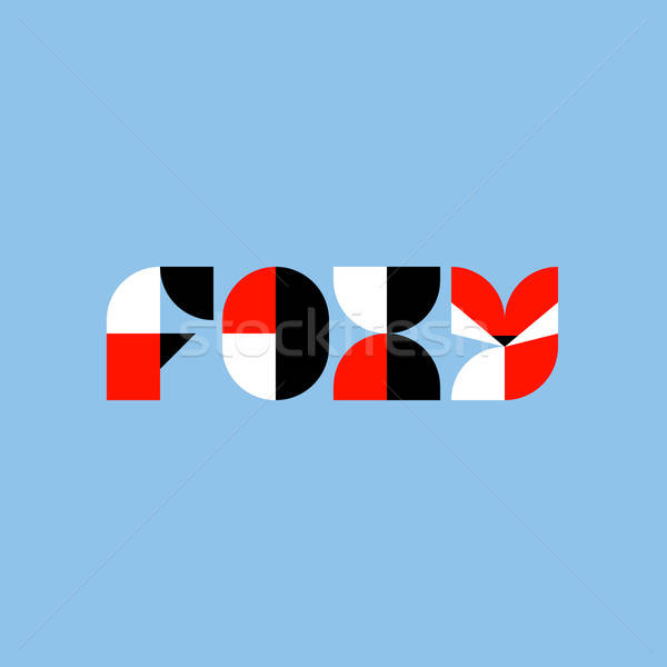 600x600 Foxy Lettering With Abstract Geometric Fox Vector Logo Template