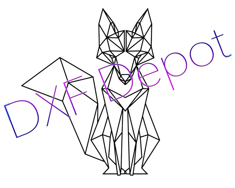 794x635 Geometric Fox Dxf Vector Art Clip Art Png Etsy