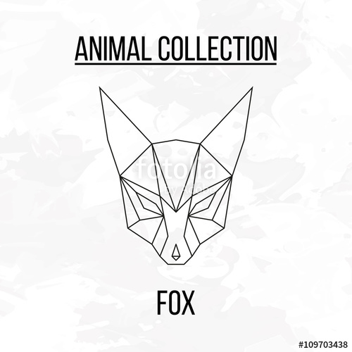 500x500 Geometric Fox Head Stock Image And Royalty Free Vector