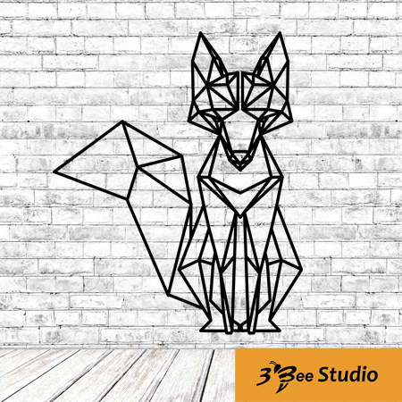 450x450 Geometric Fox Wall Art Plan Vector Op For Cnc