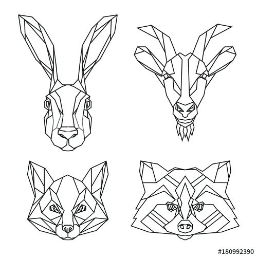 500x500 Geometric Animal Head