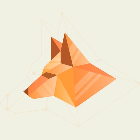 490x490 Flat Fox Geometric Simple Shape Vector Illustration