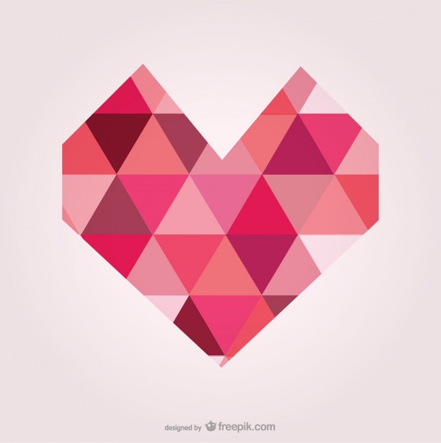 Geometric Heart Made Of Triangles Vector Free Download 623x626 Geometric Heart Made Of Triangles Vector Free Download
