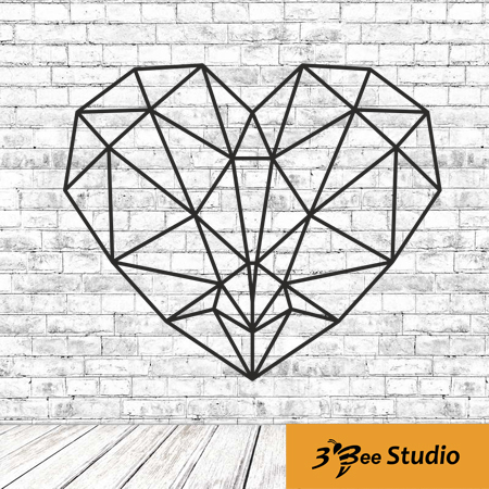 Geometric Heart Wall Art Plan Vector For Cnc 450x450 Geometric Heart Wall Art Plan Vector For Cnc