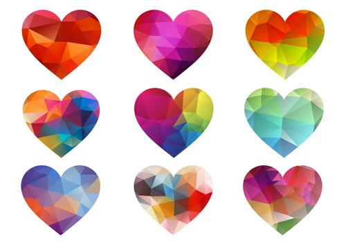Geometric Shapes Heart Icons Vector Free Download 500x350 Geometric Shapes Heart Icons Vector Free Download
