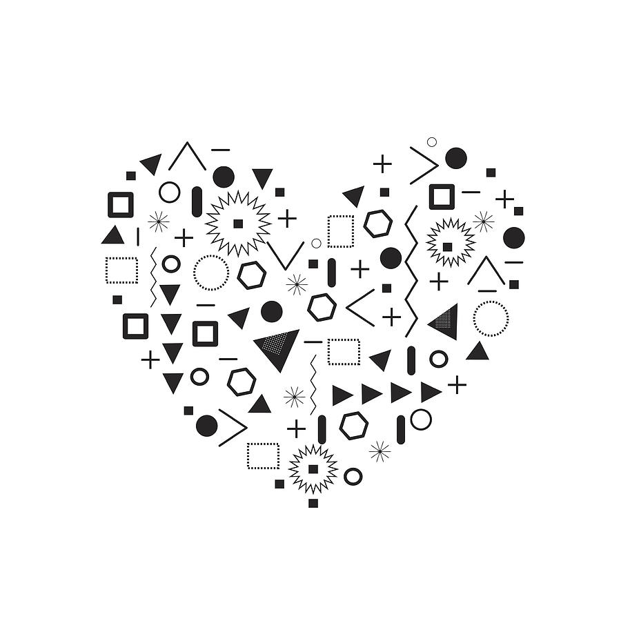 Happy Valentine's Day Card, Greeting Set Of Geometric Elements 900x900 Happy Valentine's Day Card, Greeting Set Of Geometric Elements