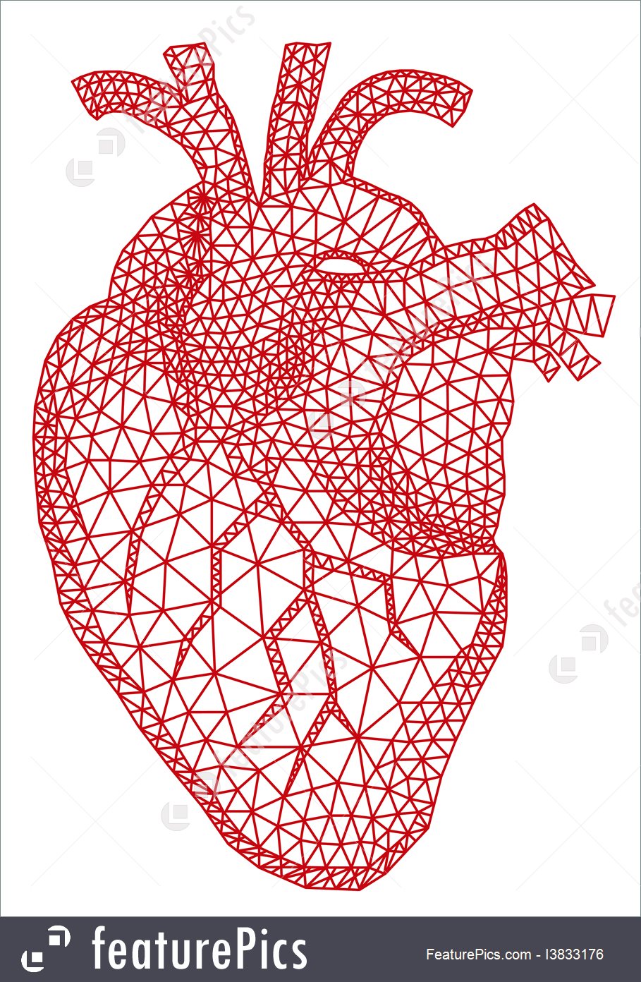 Heart With Geometric Pattern, Vector 909x1392 Heart With Geometric Pattern, Vector