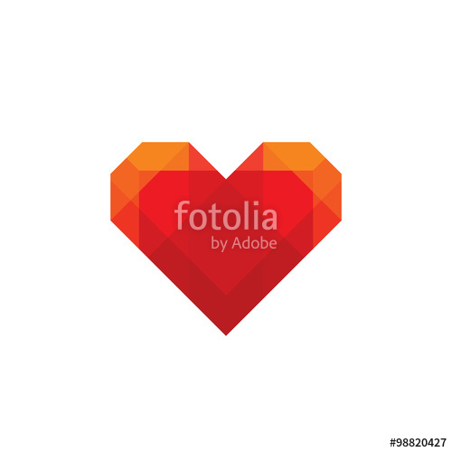 Red Geometric Heart 500x500 Red Geometric Heart