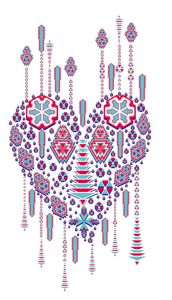 Ethnic Geometric Heart Vector Art On Behance 600x1045 Ethnic Geometric Heart Vector Art On Behance