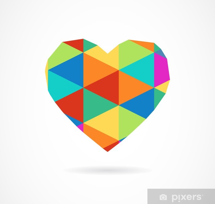 Vector Vintage Geometric Heart Wall Mural 700x666 Vector Vintage Geometric Heart Wall Mural