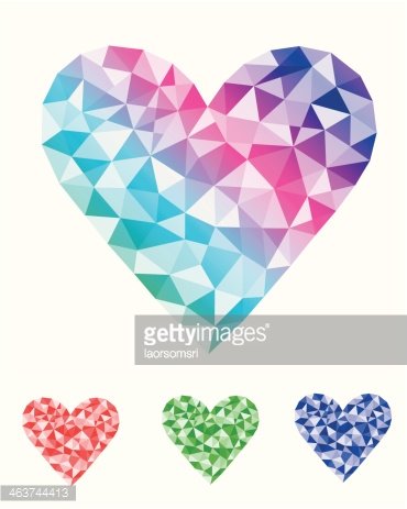 Colorful Abstract Geometric Heart Vector Stock Vectors 370x463 Colorful Abstract Geometric Heart Vector Stock Vectors