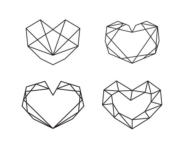 Geometric Heart Shapes Collection Set Of Heart Logos In Vector 612x490 Geometric Heart Shapes Collection Set Of Heart Logos In Vector