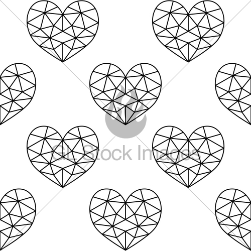 Geometric Heart Vector Seamless Pattern, Valentine's Day Gl 500x500 Geometric Heart Vector Seamless Pattern, Valentine's Day Gl
