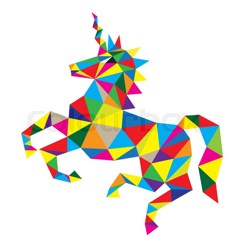 770x800 Geometric Unicorn Horse Riding, Stock Vector Colourbox