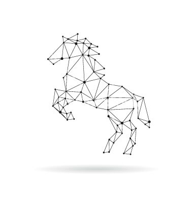 380x400 Geometric Horse Design Silhouette Vector