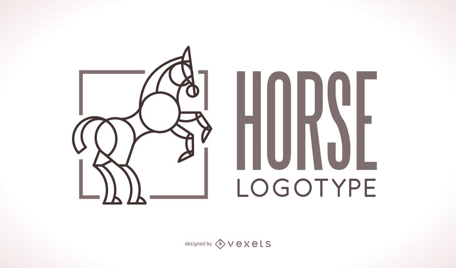 900x529 Geometric Horse Logo Template