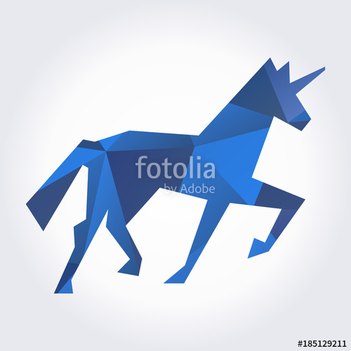 500x500 Geometric Unicorn Silhouette Beautiful Vector Design Stock