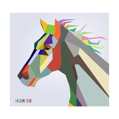 400x400 Horse Head Symbol Of New Year Trendy Style Geometric