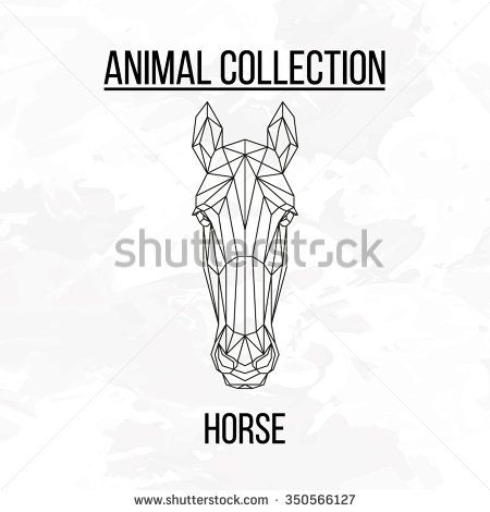 450x470 Horse Head Geometric Lines Silhouette Isolated On White Background