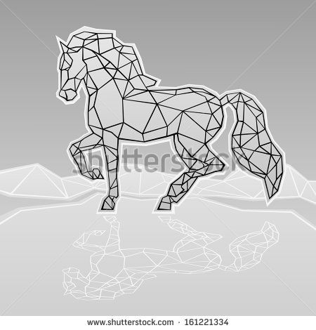 450x470 Vector Image Of A Horse Geometric Horse New Project Ideas!