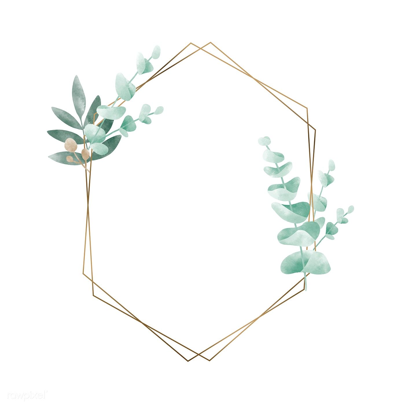 1400x1400 Download Premium Illustration Of Geometric Frame With Leaves