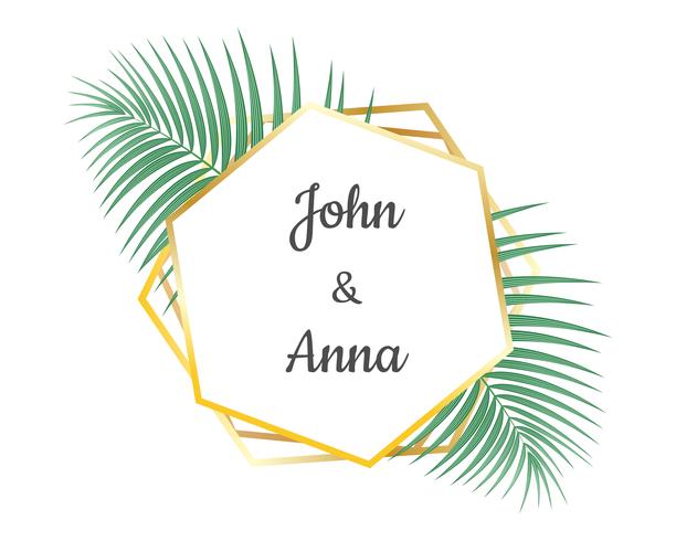 612x490 Wedding Invitation Card Design And Geometric Golden Frame