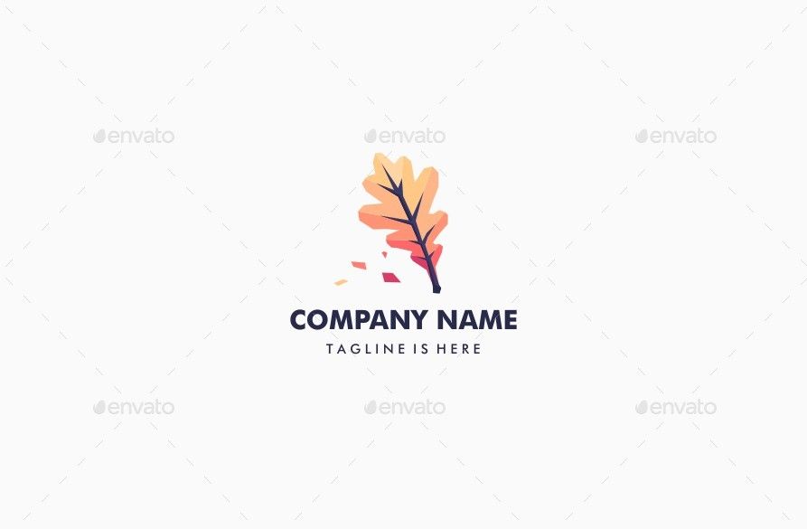 893x585 Geometric Oak Leaf Autumn Logo