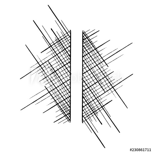 500x500 Hand Drawn Mirror Strips Pattern Of Lines Vector Illustration